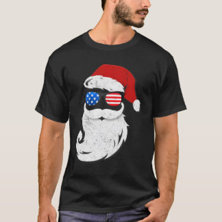 Weihnachtsmann Patriotische Usa-Sonnenbrille Im Ju T-Shirt