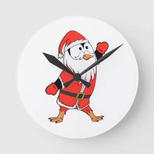 Weihnachtsmann Penguin Weihnachten bereit Runde Wanduhr