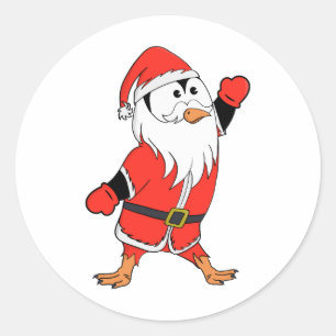 Weihnachtsmann Penguin Weihnachten bereit Runder Aufkleber