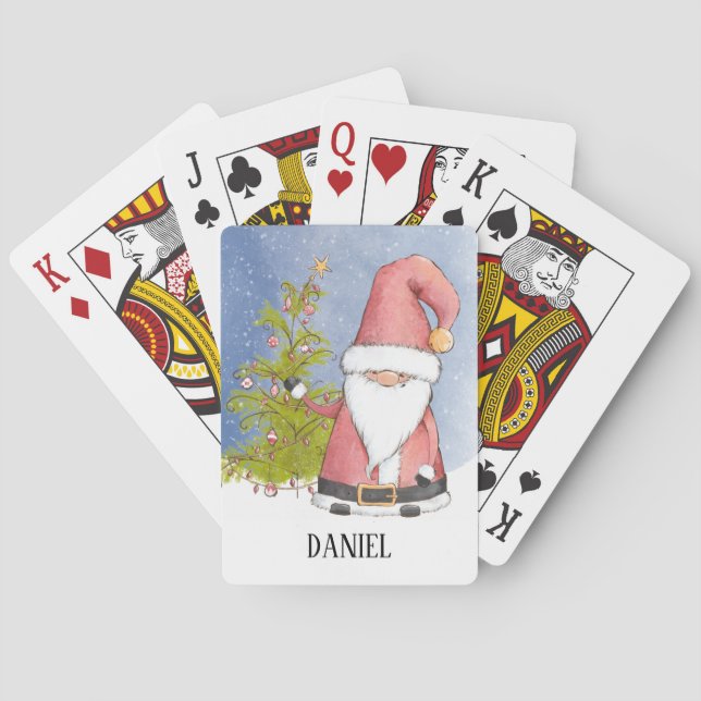 Weihnachtsmann Personalisiert Weihnachten Spielkarten (Rückseite)