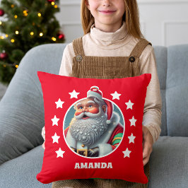 Weihnachtsmann Personalisierte Kinder Rot Kissen