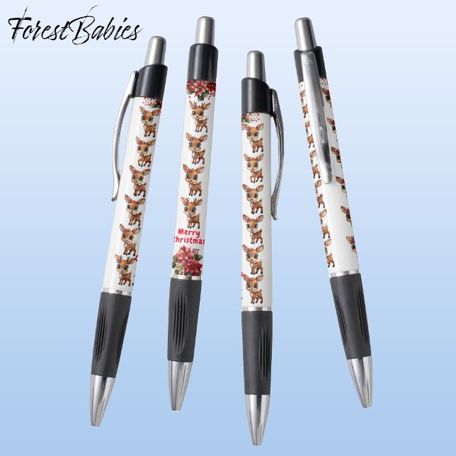 Weihnachtsmann Poinsettia Grafik, weiß Kugelschreiber (Von Creator hochgeladen)