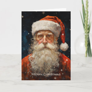 Weihnachtsmann-Porträt im Stil von Van Gogh Karte