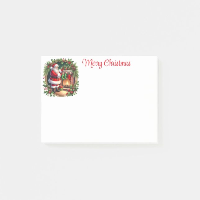 Weihnachtsmann Post-it Klebezettel (Vorderseite)