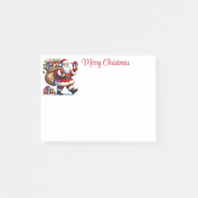 Weihnachtsmann Post-it Klebezettel (Vorderseite)