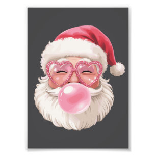 Weihnachtsmann pustet Bubble Weihnachten Lustiges Fotodruck