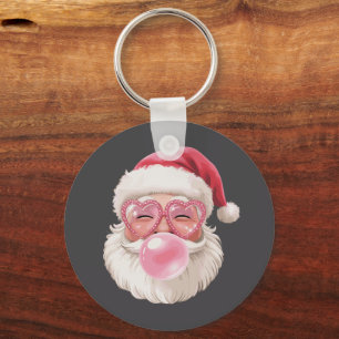 Weihnachtsmann pustet Bubble Weihnachten Lustiges  Schlüsselanhänger