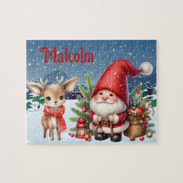 Weihnachtsmann-Puzzle mit individuellem Kindername