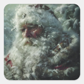 Weihnachtsmann Quadratischer Aufkleber