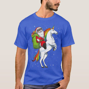 Weihnachtsmann Rafting Einhorn Pferd Kinder T-Shirt