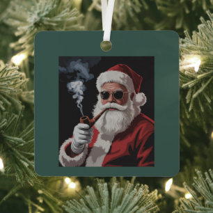 Weihnachtsmann raucht Party Lustige Weihnachten Fe Ornament Aus Metall