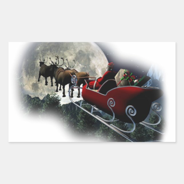 Weihnachtsmann Rechteckiger Aufkleber (Vorderseite)
