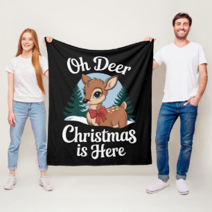 Weihnachtsmann Reindeer Oh Dei Weihnachten Hier Fleecedecke