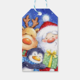 Weihnachtsmann Reindeer und Pinguin Geschenkanhänger