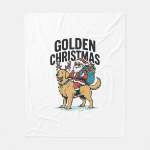 Weihnachtsmann-Reit-Retriever-Shirt Golden Fleecedecke