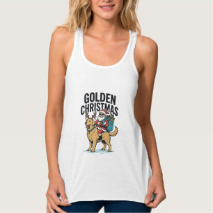 Weihnachtsmann-Reit-Retriever-Shirt Golden Tank Top