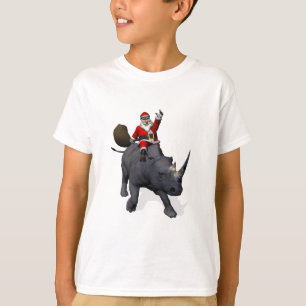 Weihnachtsmann-Reiten auf Nashorn-Nashorn T-Shirt