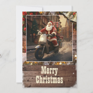 Weihnachtsmann Reiten Feiertagskarte