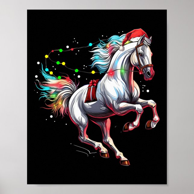 Weihnachtsmann Reiten Poster (Vorne)