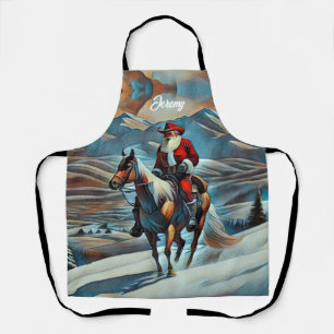 Weihnachtsmann Reiten Weihnachten Schürze