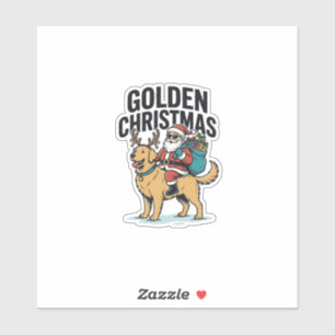 Weihnachtsmann-Reiter-Retriever-Shirt Desi Aufkleber