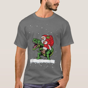 Weihnachtsmann reitet auf Dinosaurier T-Ree Weihna T-Shirt