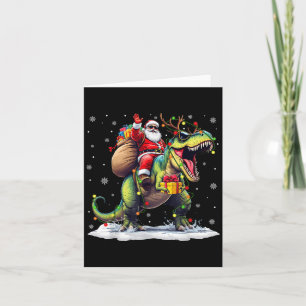 Weihnachtsmann reitet Dinosaurier T Rex Weihnachte Karte
