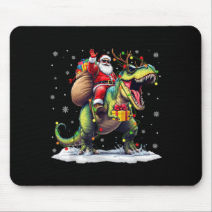Weihnachtsmann reitet Dinosaurier T Rex Weihnachte Mousepad