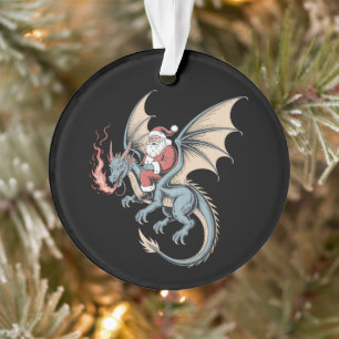 Weihnachtsmann reitet Drache Weihnachten Feuer atm Ornament