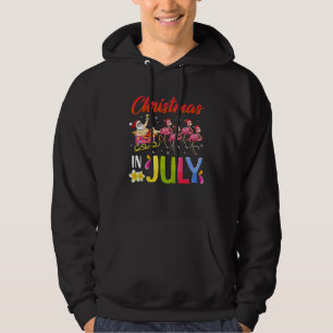 Weihnachtsmann Reitet Flamingo Weihnachten Im Juli Hoodie