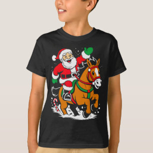 Weihnachtsmann reitet Pferd Lustiges Reitsport-Wei T-Shirt