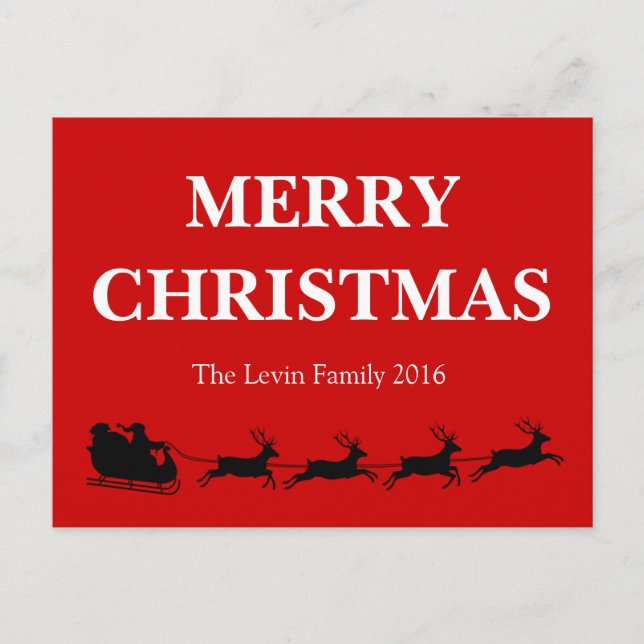 Weihnachtsmann-Reitren-Weihnachtsthema Feiertagspostkarte (Vorderseite)