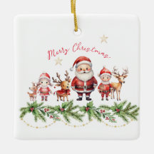 Weihnachtsmann, Rentier und Kinder Weihnachtsschmu