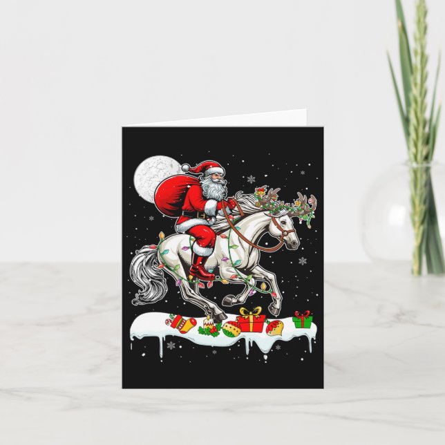 Weihnachtsmann Rentier Xmas Bauernhof Karte (Vorderseite)
