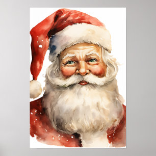 Weihnachtsmann Retro Weihnachten Poster