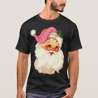 Weihnachtsmann Rosa Weihnachtsgesicht Alt Xmas Vin T-Shirt