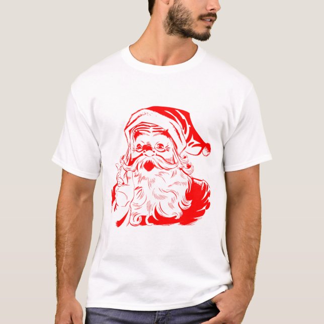 Weihnachtsmann Rot und Weiß Weihnachten T-Shirt (Vorderseite)