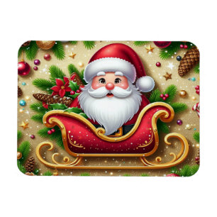 Weihnachtsmann Roter Schlitten Weihnachten Feste K Magnet