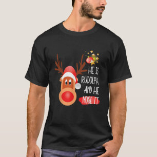 Weihnachtsmann Rudolph Das große rote Nasen-Rentie T-Shirt
