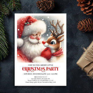 Weihnachtsmann Rudolph Winterparty Feier Einladung