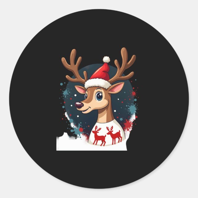 Weihnachtsmann Runder Aufkleber (Vorderseite)