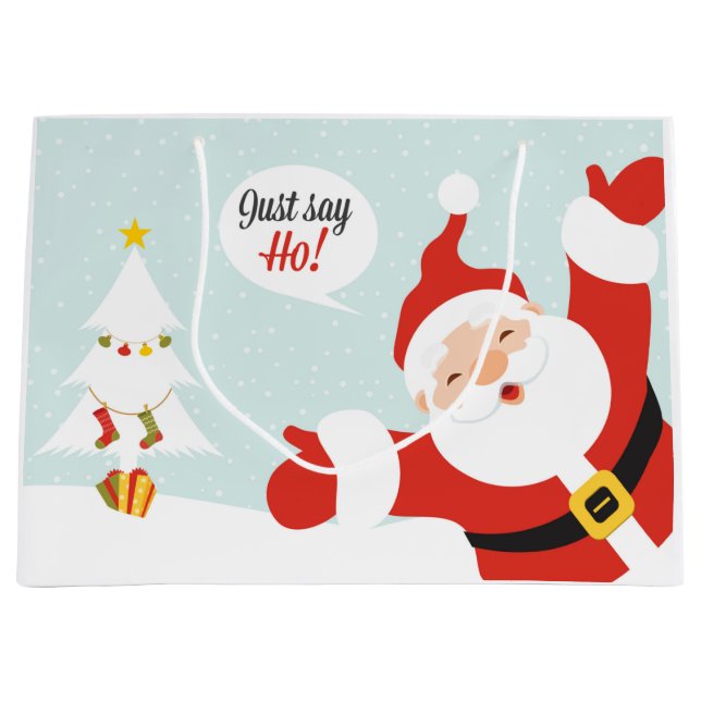 Weihnachtsmann - sagen Sie einfach gehen Große Geschenktüte (Vorderseite)