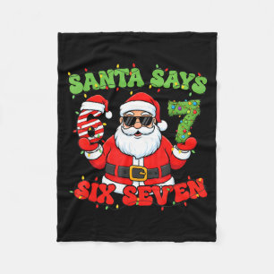 Weihnachtsmann sagt 6 7 Sechs Sieben Meme Nummer 6 Fleecedecke