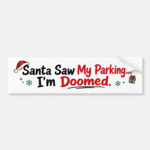 Weihnachtsmann sah mein Parken Ich bin erledigt Lu Autoaufkleber