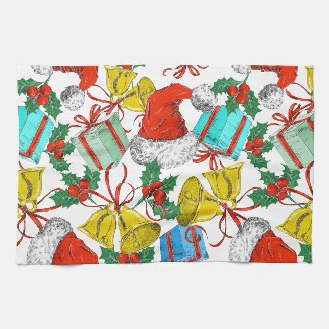 Weihnachtsmann-Sammlung Geschirrtuch (Horizontal)