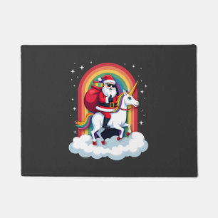 Weihnachtsmann Santa auf Einhorn Xmas Mädchen Frau Fußmatte