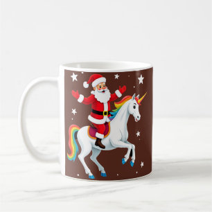 Weihnachtsmann Santa auf Einhorn Xmas Mädchen Frau Kaffeetasse