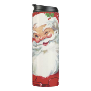 Weihnachtsmann Santa Claus, fröhlich und zwinkernd Thermosbecher