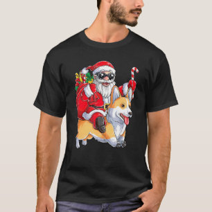 Weihnachtsmann Santa Claus reitet Corgi Xmas Junge T-Shirt