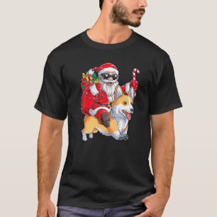 Weihnachtsmann Santa Claus reitet Corgi Xmas Junge T-Shirt